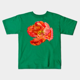 Flaming Orange & Yellow Parrot Tulip Digital Art Kids T-Shirt